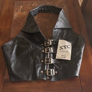 XTC Leather Vest/ Halter Top! New, Never Worn!